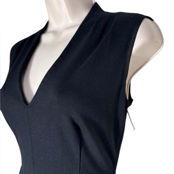 Kate Spade Womens Rock the Casbah Solid Black V Neck Knit Sheath Dress Size 2 - Picture 4 of 15